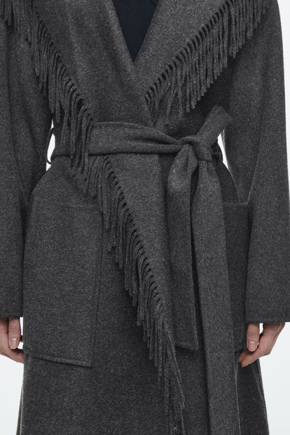 Fringed Double-Faced Wool Coat