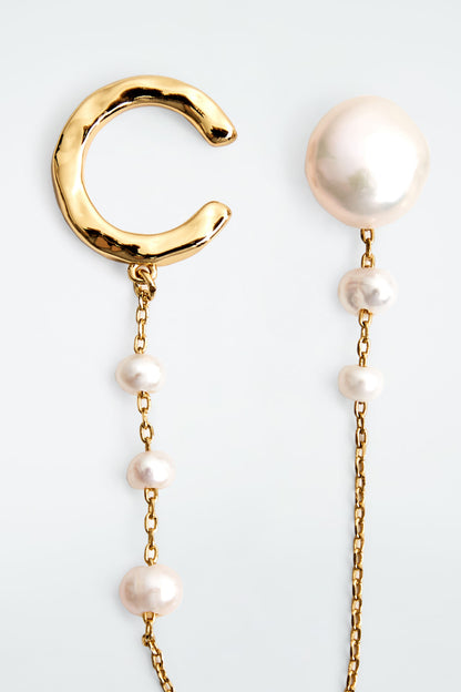 Freshwater Pearl Chain Earrings