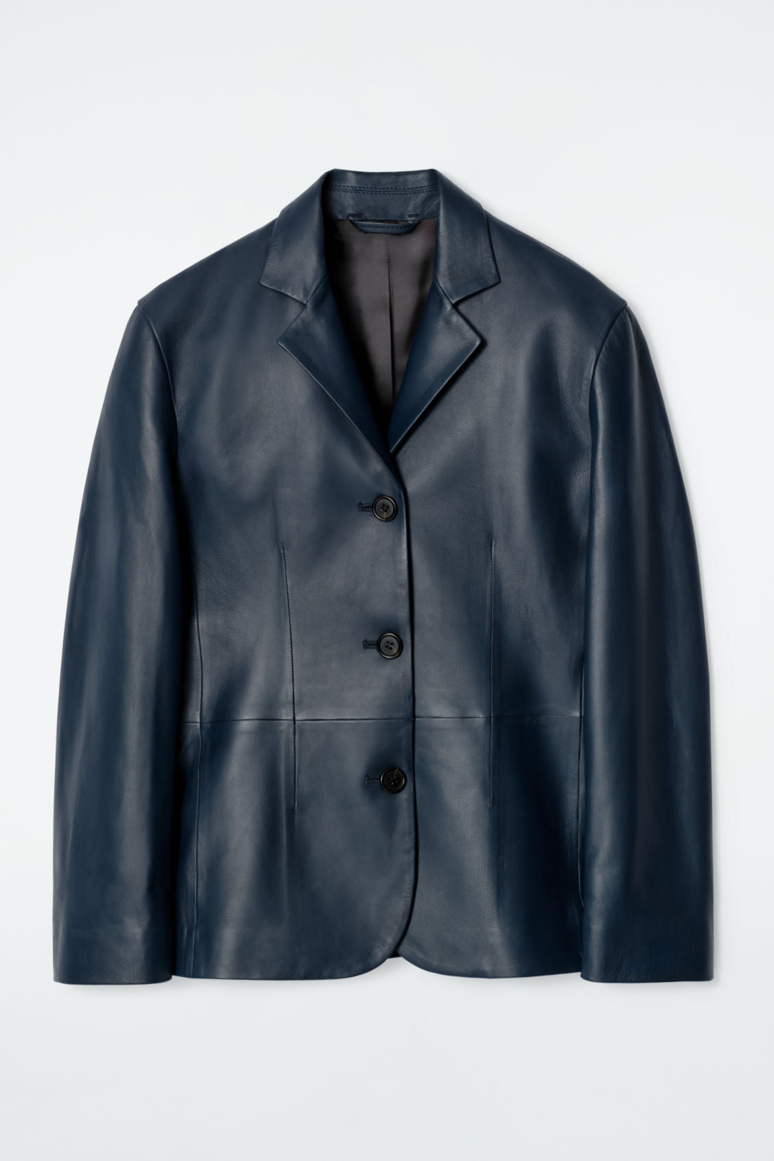 Leather single-breasted blazer