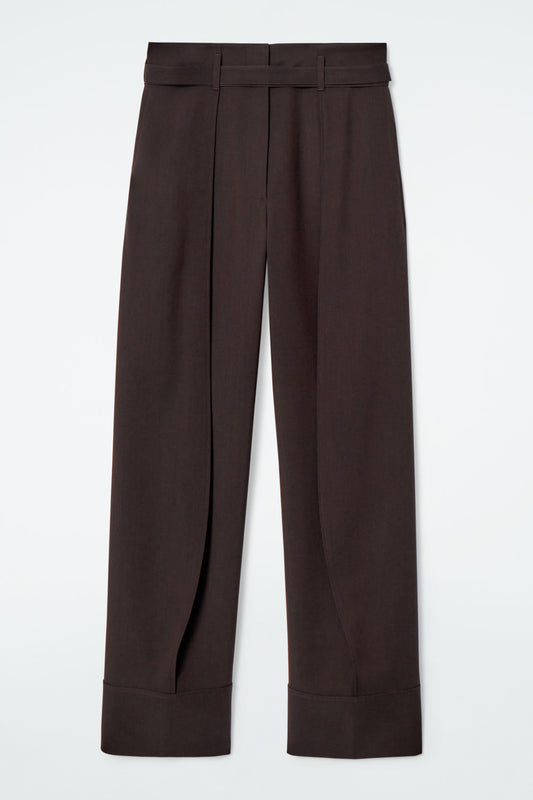 Turn-Up Wool-Blend Trousers