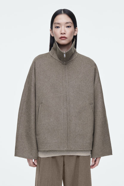 Oversized double-faced wool jacket