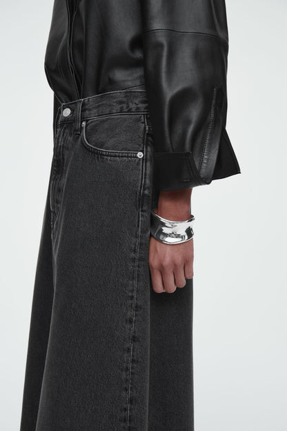 A-Line Denim Midi Skirt