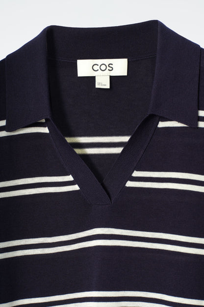 Knitted silk polo shirt