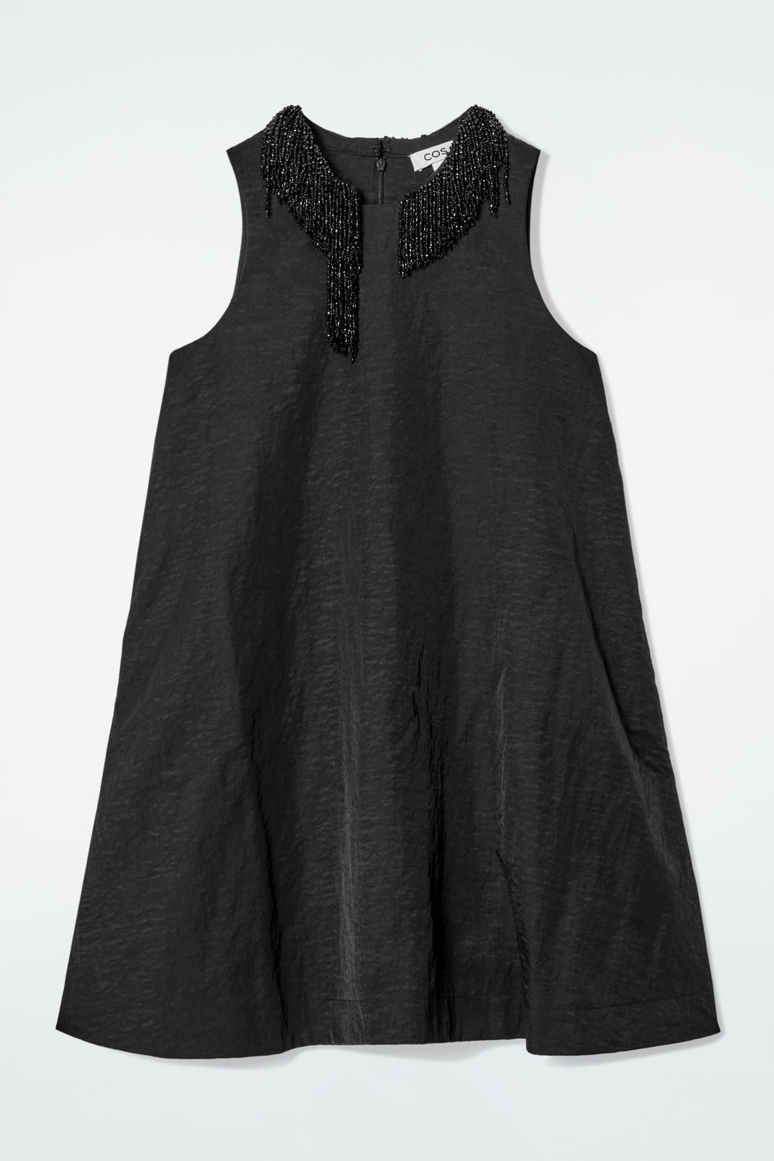 Embellished Racer-Neck Dress