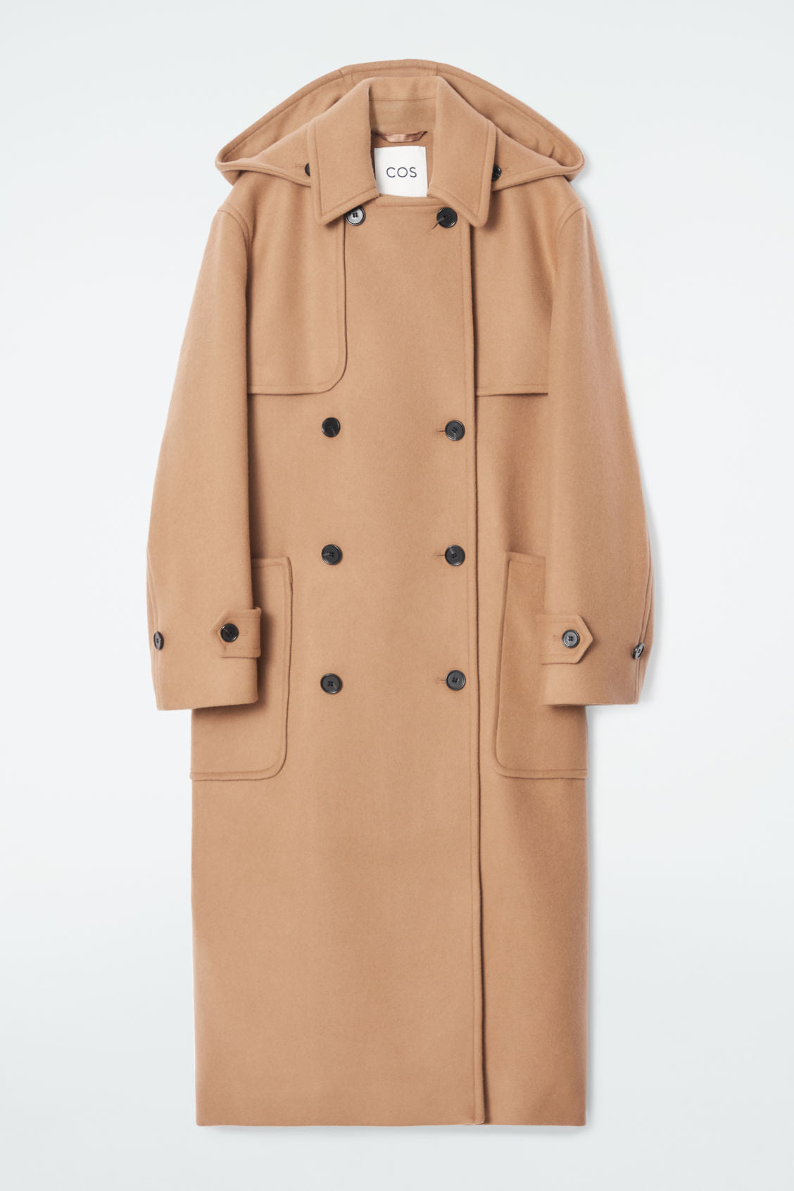 Hooded wool duffle coat