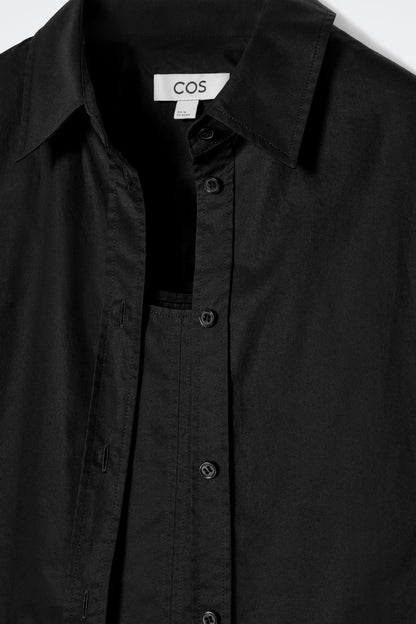 Layered trapeze shirt dress