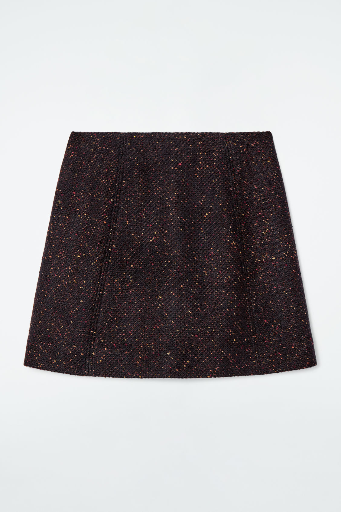 Flecked wool-blend mini skirt