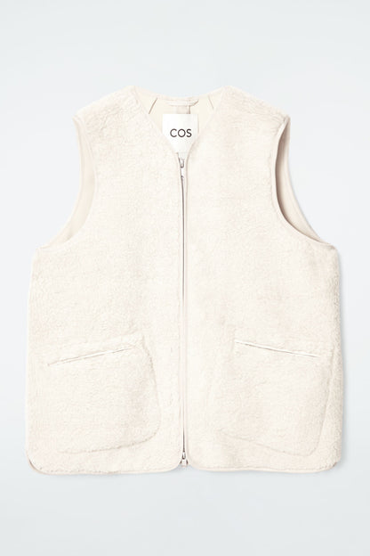 Oversized faux shearling gilet