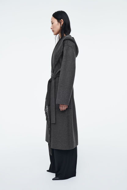 Fringed Double-Faced Wool Coat