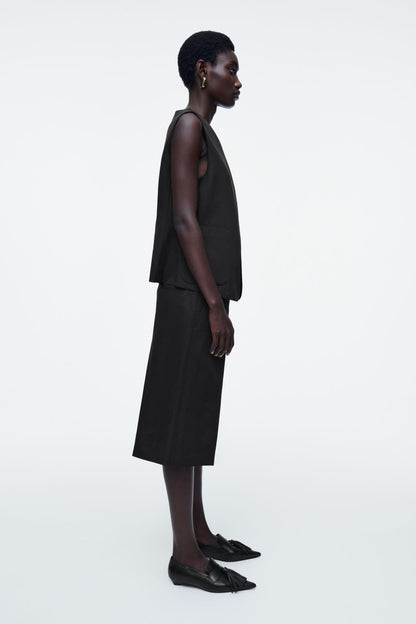Wrap-front linen-blend waistcoat