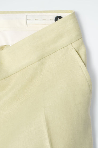 Linen slim-leg trousers