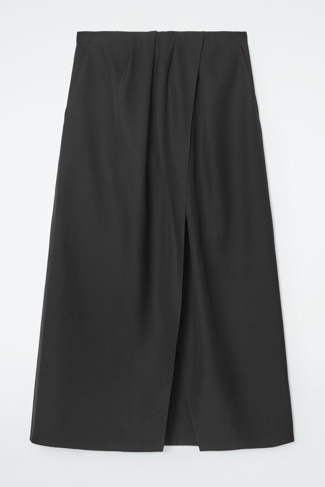 Draped Wrap Midi Skirt