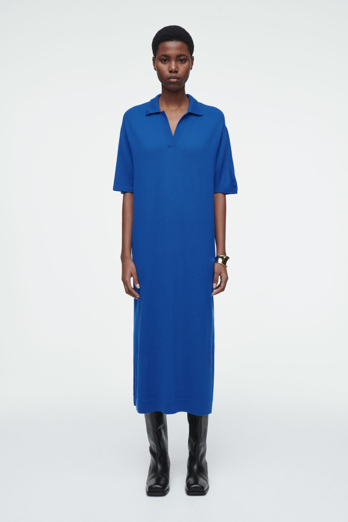 Merino wool polo dress