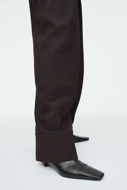 Turn-Up Wool-Blend Trousers