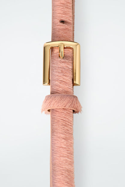 Skinny pony-hair belt