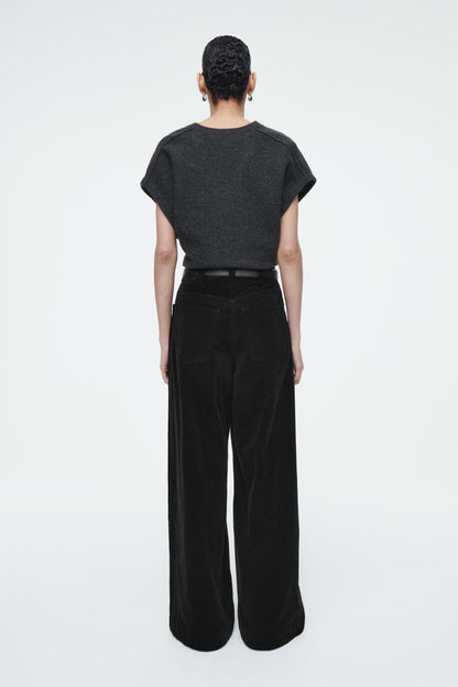 Corduroy wide-leg trousers