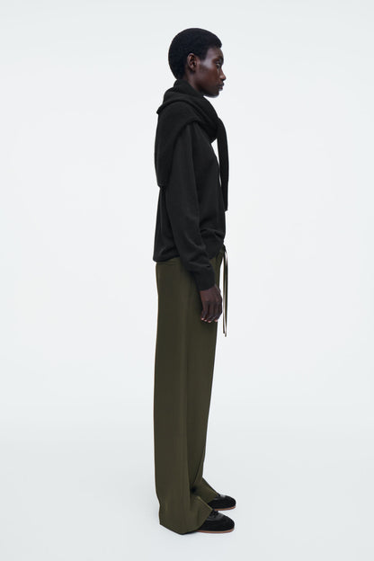 Drawstring straight-leg trousers