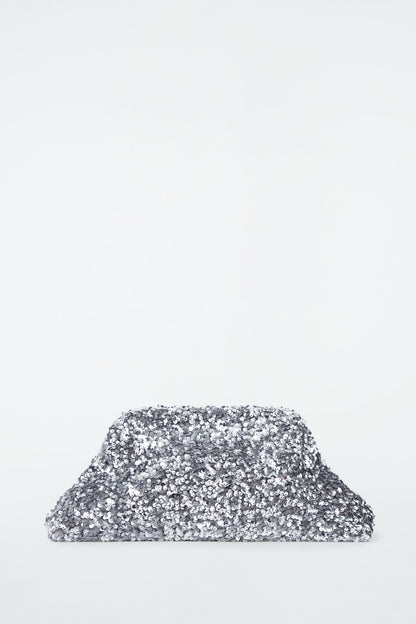 Oversized Sequinned Framed Clutch