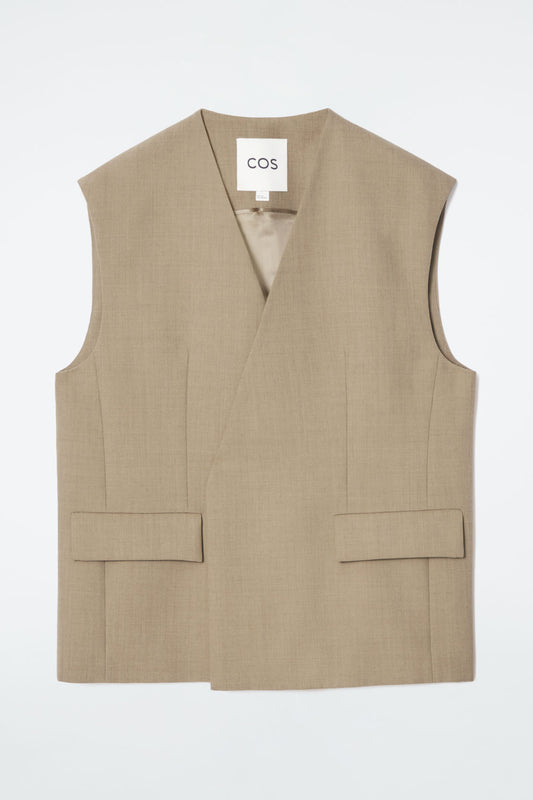 Longline Wool-Blend Twill Waistcoat