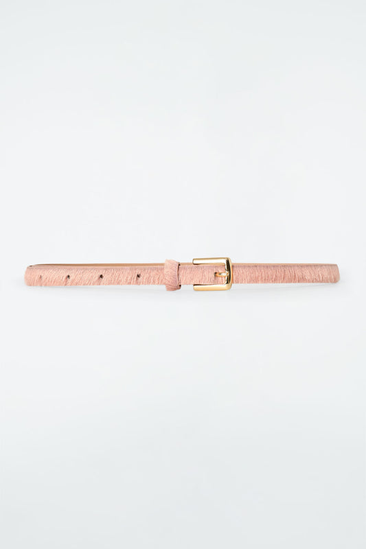 Skinny pony-hair belt