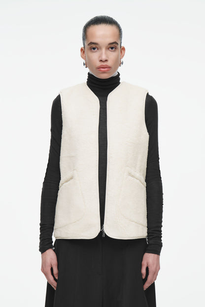 Oversized faux shearling gilet