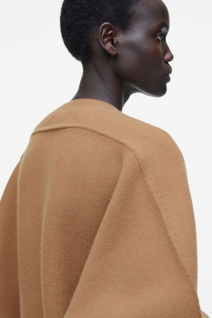 Rounded double-faced wool jumper