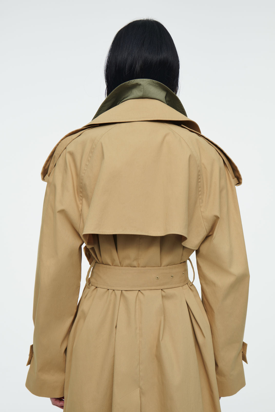 Layered Double-Breasted Trench Coat