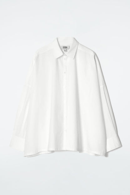 Oversized pleat-back cotton shirt