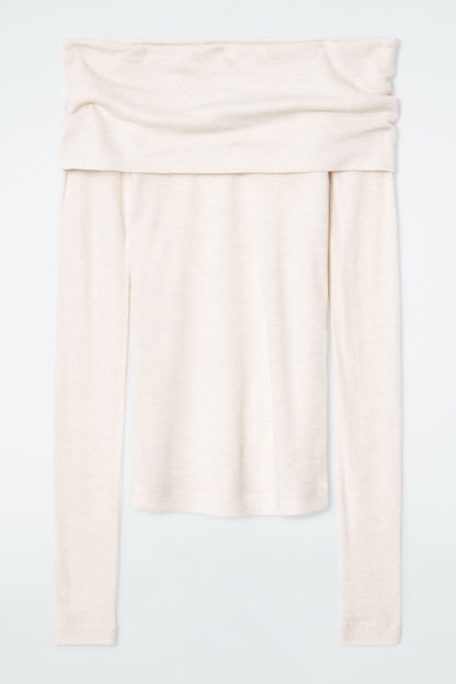 Off-The-Shoulder Merino Wool Top