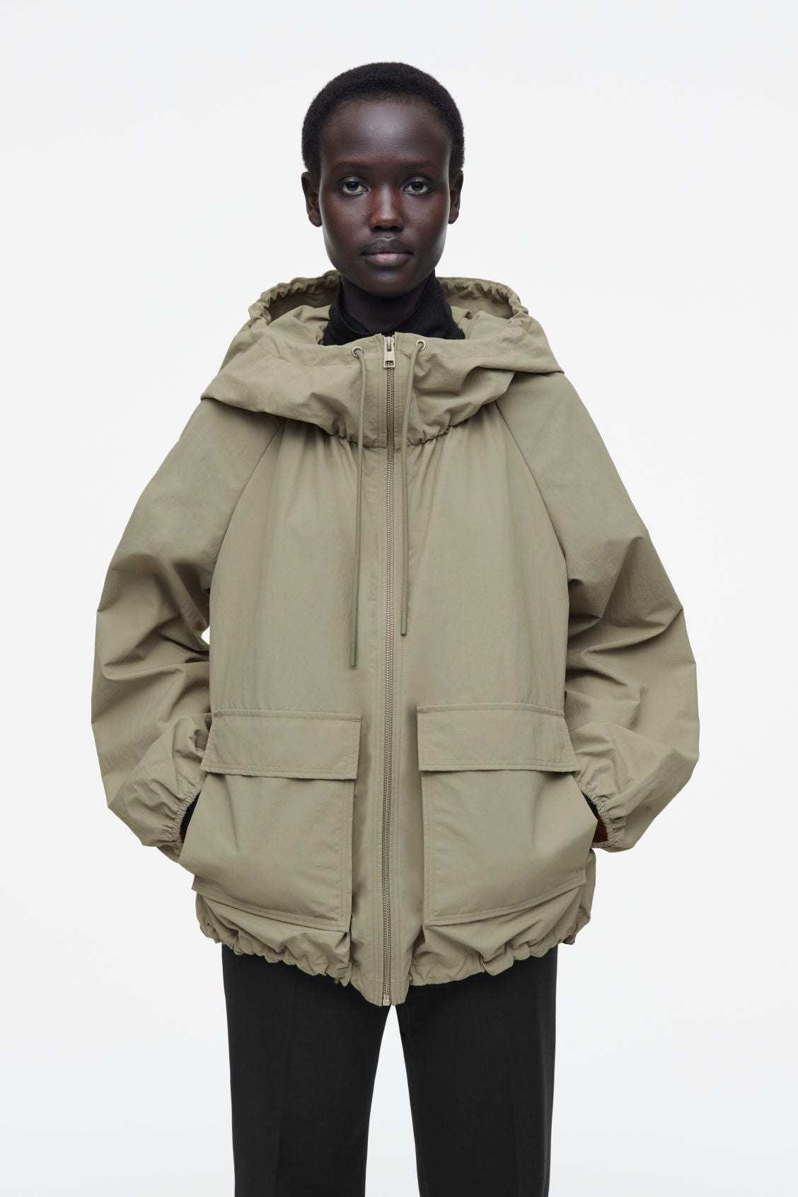 Technical hooded parka jacket