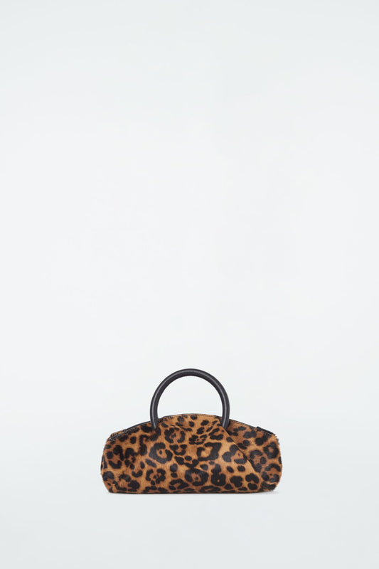 Leopard Pony Hair Fold Micro Tote Bag