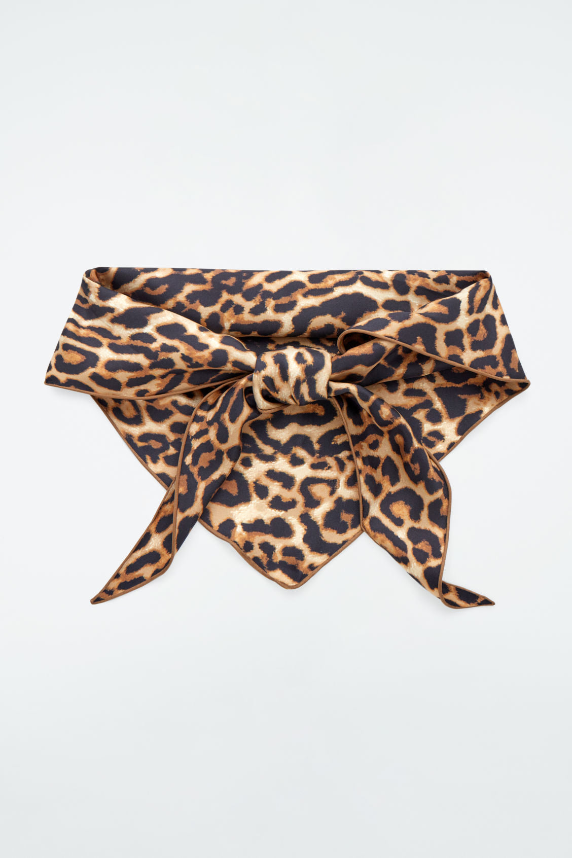 Leopard-print Silk Triangle Scarf