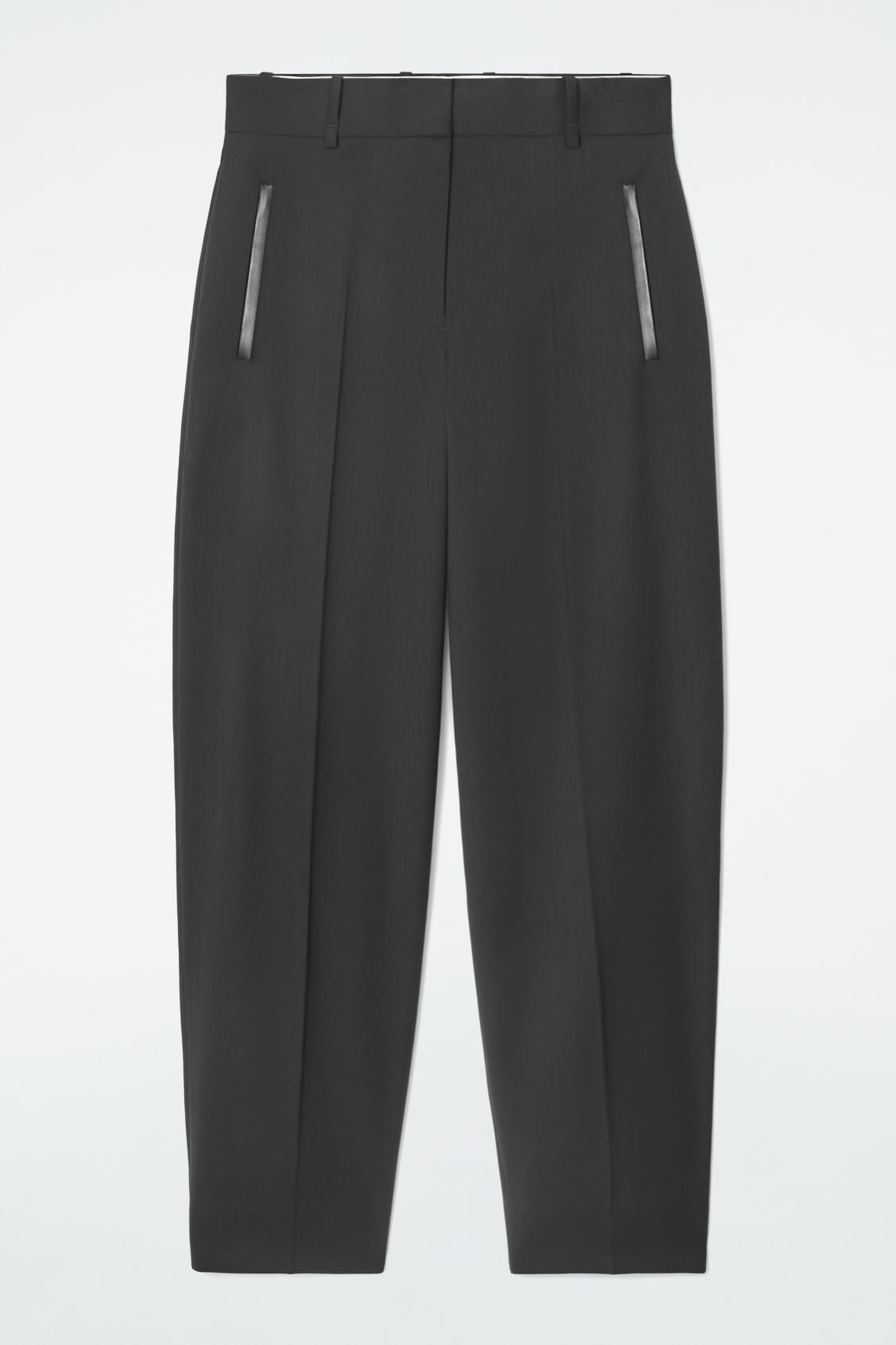 The tailored barrel-leg trousers