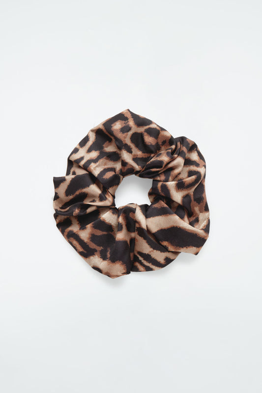 Leopard-Print Silk Scrunchie