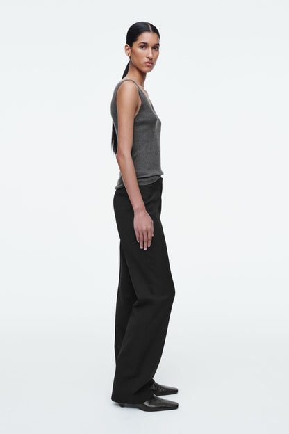 Slim ribbed cashmere tank top