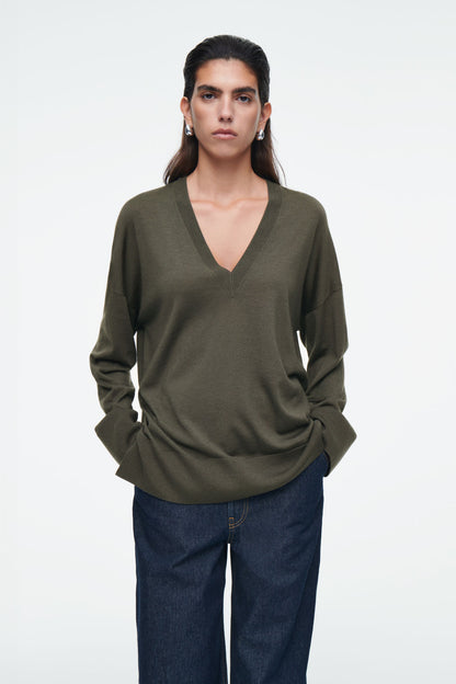 V-Neck Merino Wool Jumper