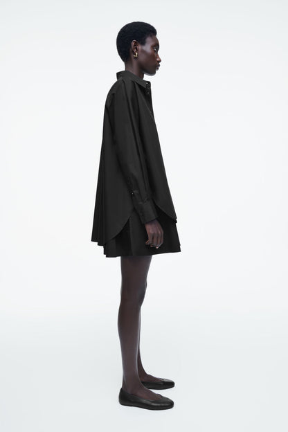 Layered trapeze shirt dress