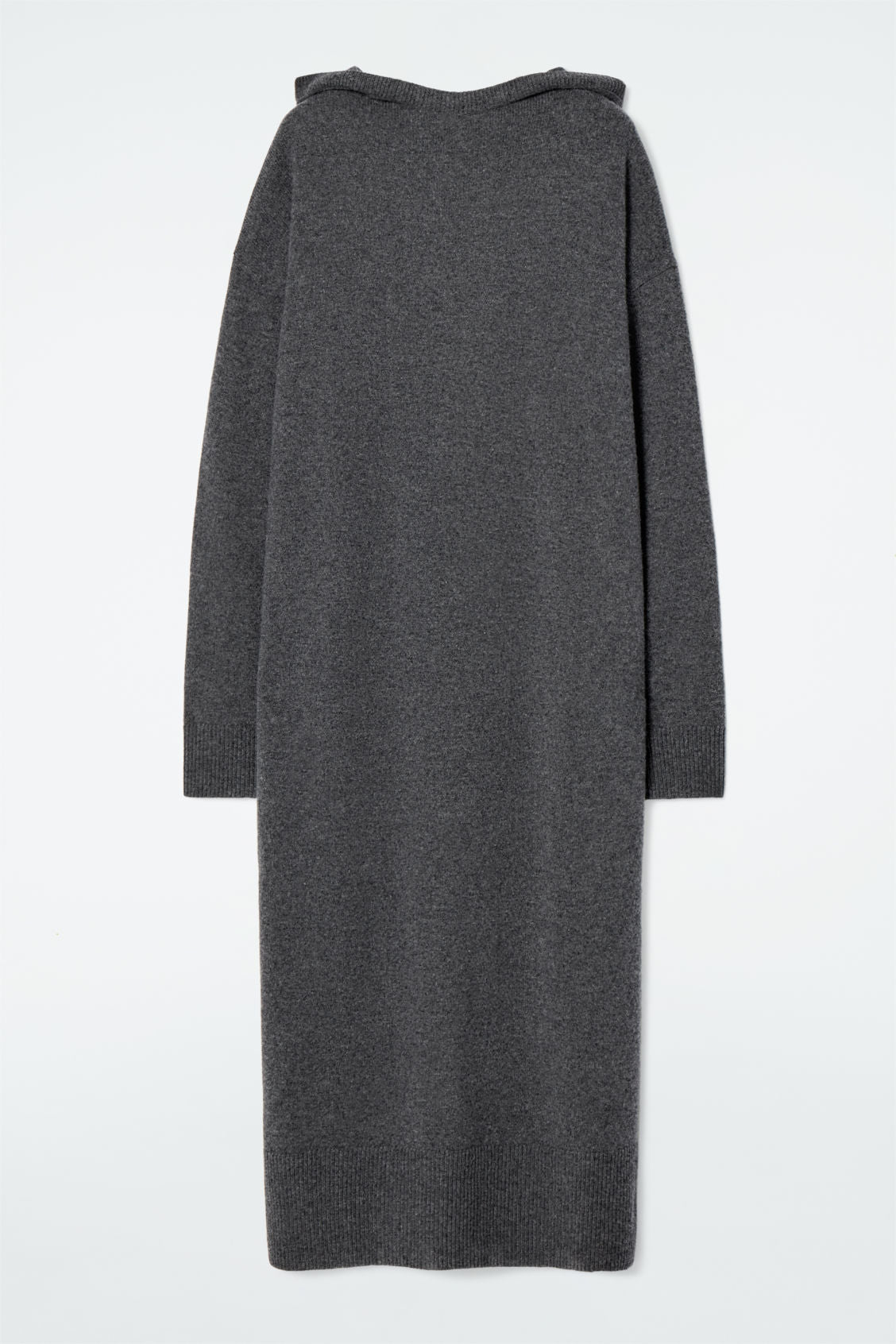 Hooded merino wool maxi dress