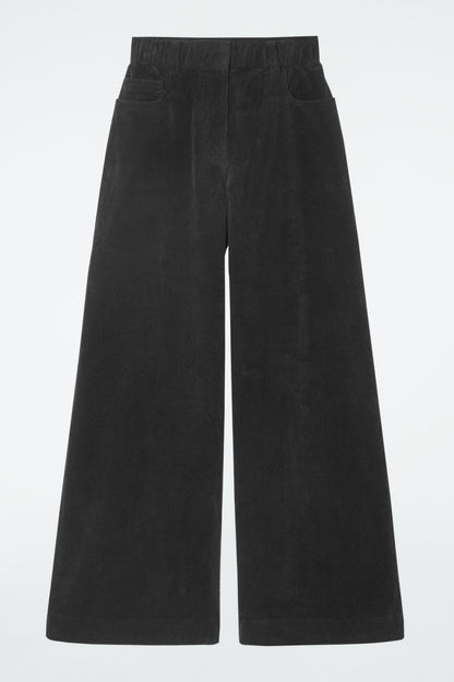 Corduroy wide-leg trousers