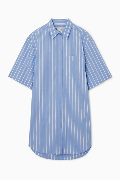 Oversized poplin mini shirt dress