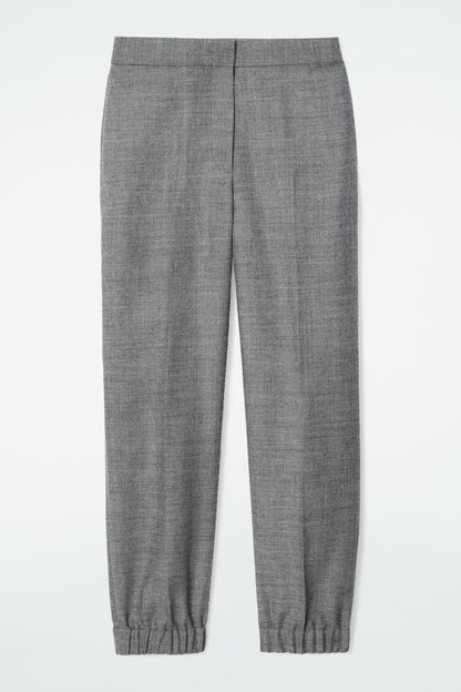 Elasticated Wool Flannel Trousers