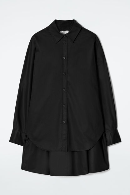 Layered trapeze shirt dress