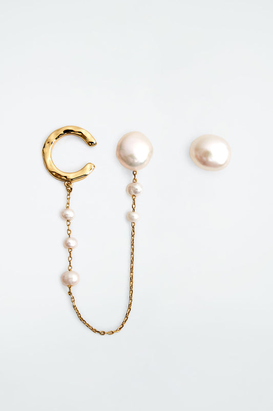 Freshwater Pearl Chain Earrings