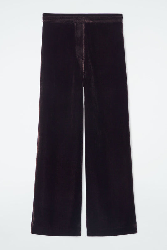 Silk-blend velvet trousers