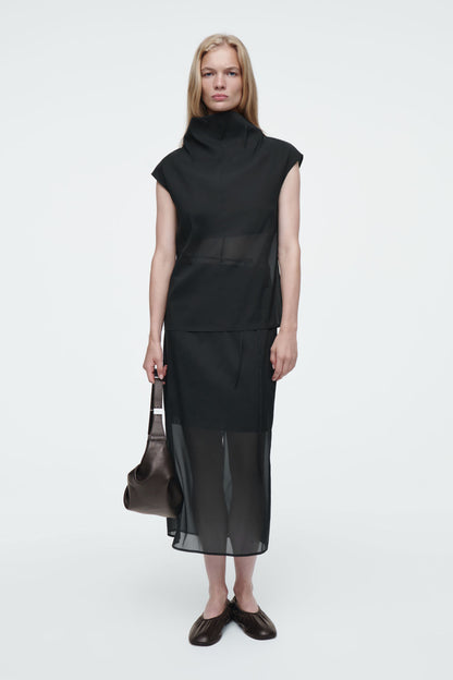 The sheer sleeveless top