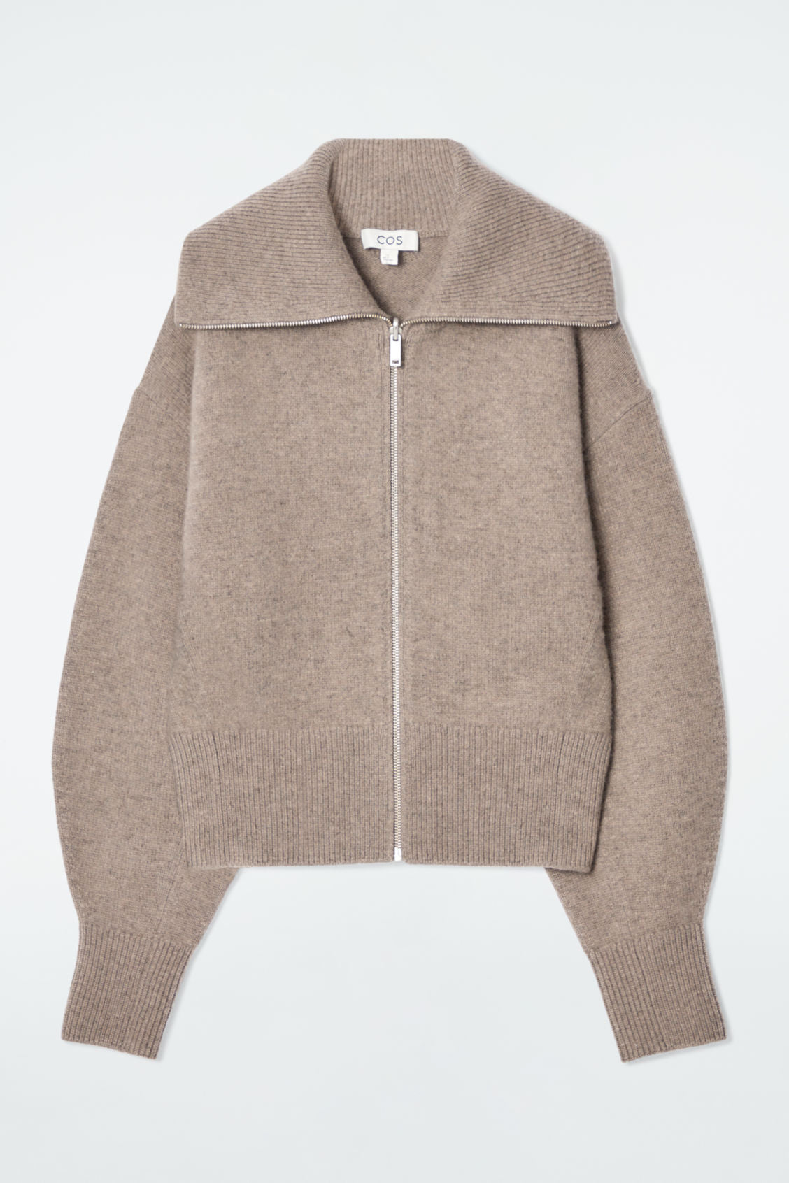 Waisted Knitted Wool Bomber Jacket