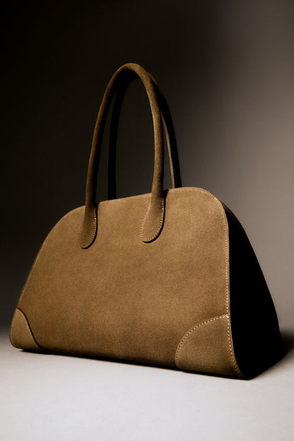 Small Studio suede bowling bag