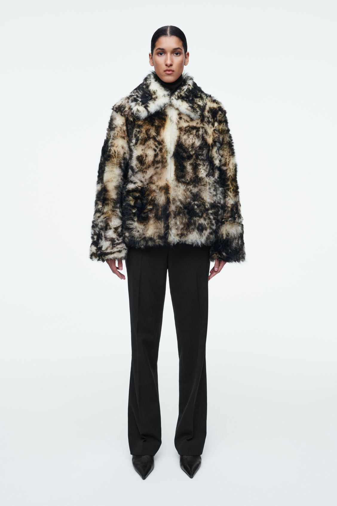 Leopard-Effect Shearling Jacket