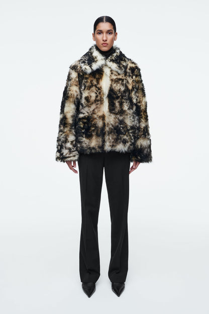 Leopard-Effect Shearling Jacket