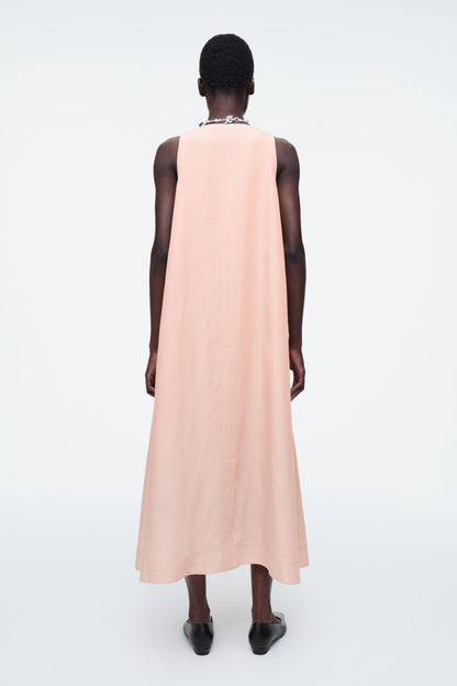 A-line linen-blend maxi dress